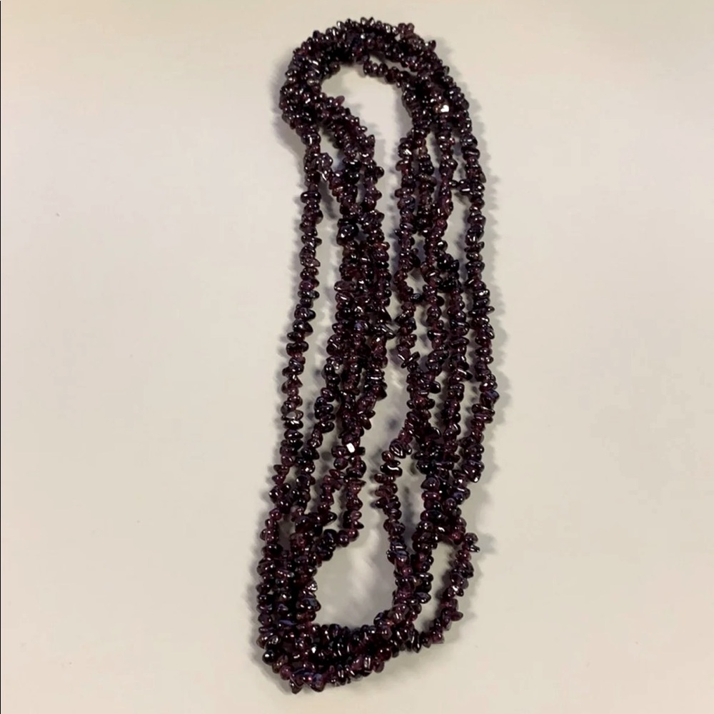 Dark maroon beaded necklace